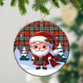 McLachlan Weathered Tartan Christmas Ceramic Ornament - Santa Claus In Kilt Style